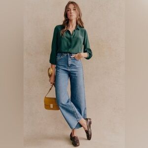 Sezane Le Crop wide leg cropped jeans size 4 US 36 EU